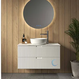 ארון אמבטיה תלוי מיכאל **אספקה מיידית** משטח בוצ'ר וכיור מונח