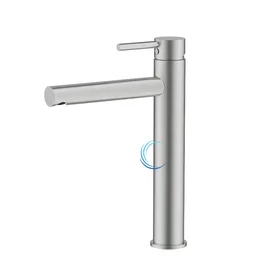 ברז גבוה 4006 לכיור מונח בגוון ניקל מוברש ידית סטיק