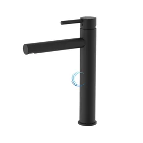 ברז גבוה 4006 לכיור מונח בגוון שחור מט ידית סטיק