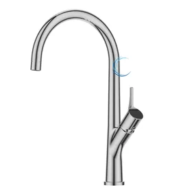 ברז פרח גבוה 1023 למטבח או כיור מונח בגוון ניקל מבריק