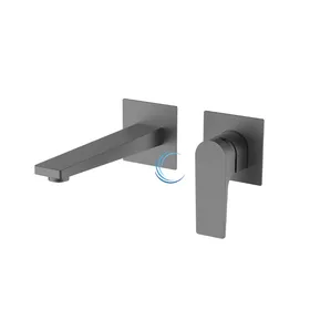 מערכת קיר 1505 מרובעת לכיור רחצה בגוון אפור גרפיט