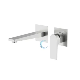 מערכת קיר 1505 מרובעת לכיור רחצה בגוון ניקל מוברש