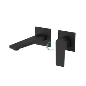 מערכת קיר 1505 מרובעת לכיור רחצה בגוון שחור מט