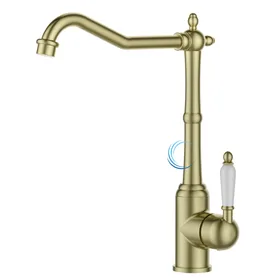 ברז פרח גבוה 3614 למטבח או כיור מונח בגוון זהב מט