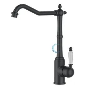 ברז פרח גבוה 3614 למטבח או כיור מונח בגוון שחור מט