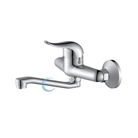 ברז קיר 2306S לכיור רחצה בגוון ניקל מבריק