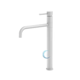 ברז פרח גבוה 1201 לכיור מונח בגוון לבן מט ידית סטיק