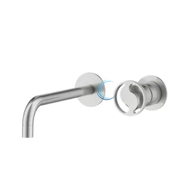 מערכת קיר 1005 לכיור רחצה בגוון ניקל מוברש ידית שיבר