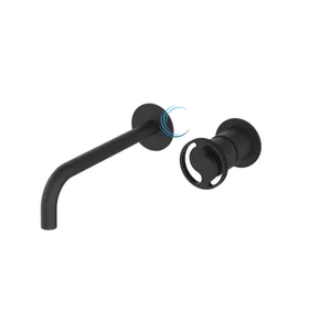 מערכת קיר 1005 לכיור רחצה בגוון שחור מט ידית שיבר