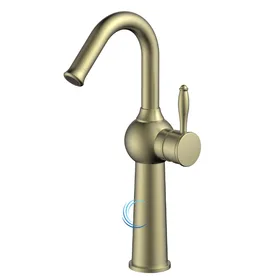 ברז פרח גבוה ברבור 6121 לכיור מונח בגוון זהב מט