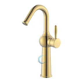 ברז פרח גבוה ברבור 6121 לכיור מונח בגוון זהב מבריק