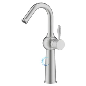 ברז פרח גבוה ברבור 6121 לכיור מונח בגוון ניקל מוברש