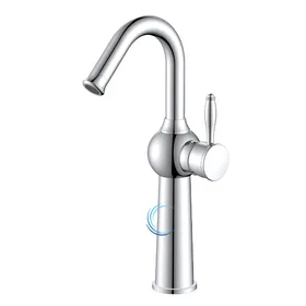 ברז פרח גבוה ברבור 6121 לכיור מונח בגוון ניקל מבריק