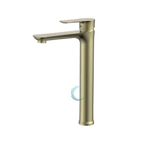 ברז פרח גבוה 3703 לכיור מונח בגוון זהב מט