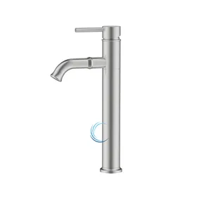 ברז פרח גבוה 3122 ענתיק לכיור מונח בגוון ניקל מוברש ידית סטיק