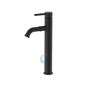 ברז פרח גבוה 3122 ענתיק לכיור מונח בגוון שחור מט ידית סטיק