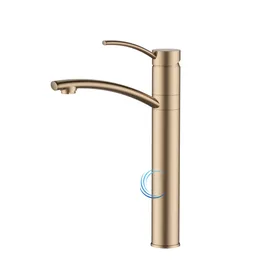 ברז פרח גבוה 8067 מעוצב לכיור מונח בגוון רוז גולד מט