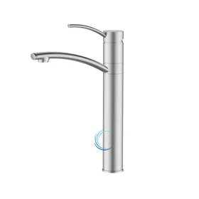 ברז פרח גבוה 8067 מעוצב לכיור מונח בגוון ניקל מוברש