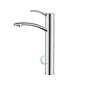 ברז פרח גבוה 8067 מעוצב לכיור מונח בגוון ניקל מבריק