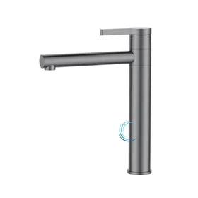 ברז פרח גבוה 5403 לכיור מונח בגוון אפור גרפיט