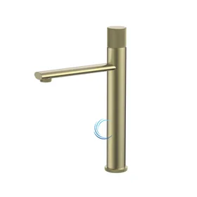 ברז פרח גבוה 1601 לכיור מונח בגוון זהב מט