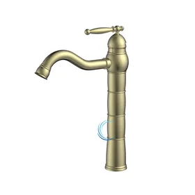 ברז פרח גבוה 3132 ענתיק לכיור מונח בגוון זהב מט