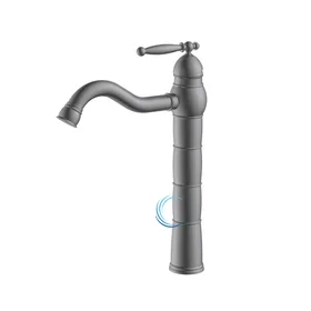 ברז פרח גבוה 3132 ענתיק לכיור מונח בגוון אפור גרפיט