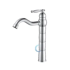 ברז פרח גבוה 3132 ענתיק לכיור מונח בגוון ניקל מבריק