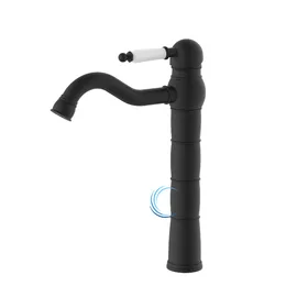 ברז פרח גבוה 1432 ענתיק לכיור מונח בגוון שחור מט