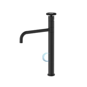 ברז פרח גבוה 1001 לכיור מונח בגוון שחור מט ידית שיבר