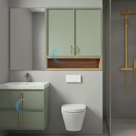 ארון שירות תלוי/בנישה מעוצב גפן בגוון אפוקסי משולב עץ