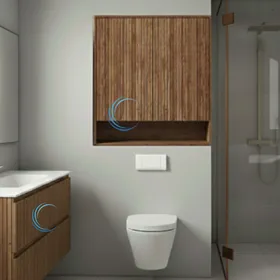 ארון שירות תלוי/בנישה מעוצב קאיה בגוון עץ