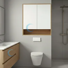 ארון שירות תלוי/בנישה מעוצב תאיר בגוון אפוקסי משולב עץ