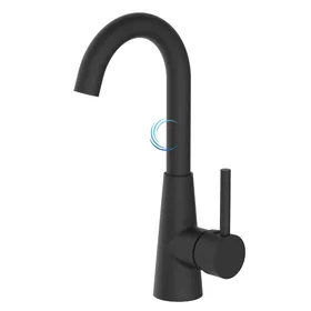 ברז נמוך 3024 לכיור אינטגרלי ידית סטיק גוון שחור מט