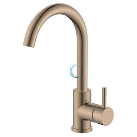 ברז פרח נמוך לכיור אינטגרלי רוז גולד מט