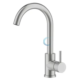 ברז פרח נמוך לכיור אינטגרלי ניקל מוברש