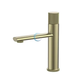 ברז פרח נמוך לכיור שקוע זהב מט