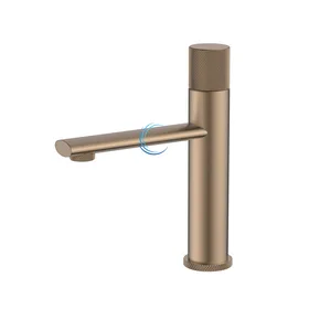 ברז פרח נמוך לכיור שקוע רוז גולד מט