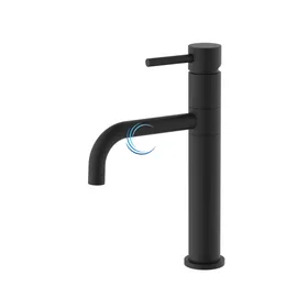 ברז נמוך לכיור שקוע מסתובב שחור מט