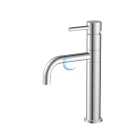 ברז נמוך לכיור שקוע מסתובב ניקל מבריק