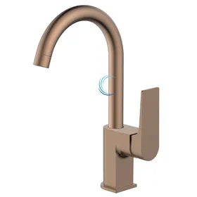 ברז פרח נמוך לכיור אינטגרלי רוז גולד מט