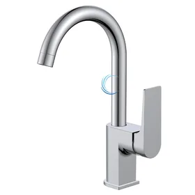 ברז פרח נמוך לכיור אינטגרלי ניקל מבריק