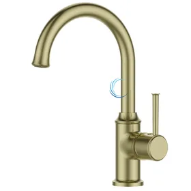 ברז פרח מעוצב לכיור שקוע זהב מט