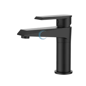 ברז פרח נמוך לכיור שקוע שחור מט