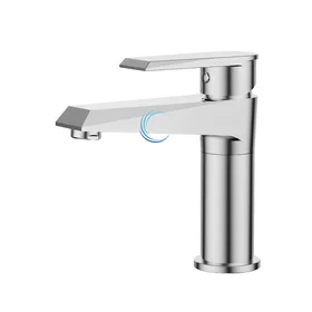 ברז פרח נמוך לכיור שקוע ניקל מבריק