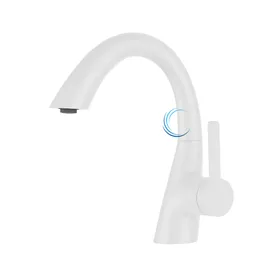 ברז פרח נמוך 1060 לכיור אינטגרלי לבן מט