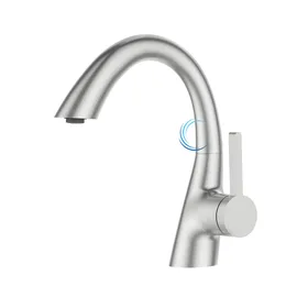 ברז פרח נמוך 1060 לכיור אינטגרלי ניקל מוברש