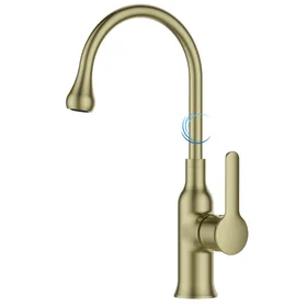 ברז פרח מעוצב לכיור אינטגרלי זהב מט