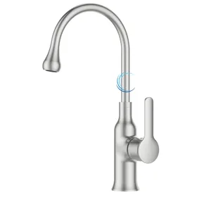 ברז פרח מעוצב לכיור אינטגרלי ניקל מוברש