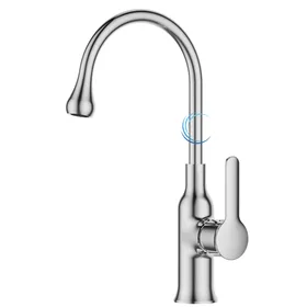 ברז פרח מעוצב לכיור אינטגרלי ניקל מבריק